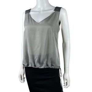 Akris 100% Silk Tank Top Gray Blouse Size 8 New With Tags